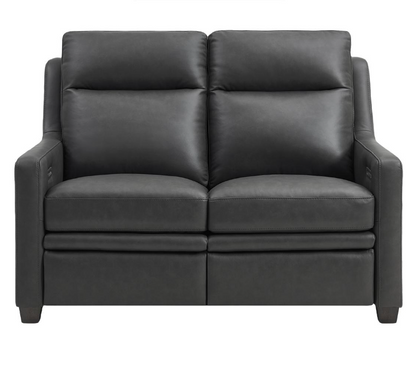 Fraser 55" Top Grain Power Motion Reclining Loveseat - Graphite Gray