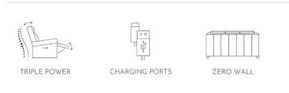 Fraser 77" Top Grain Power Motion Reclining Sofa - Graphite Gray