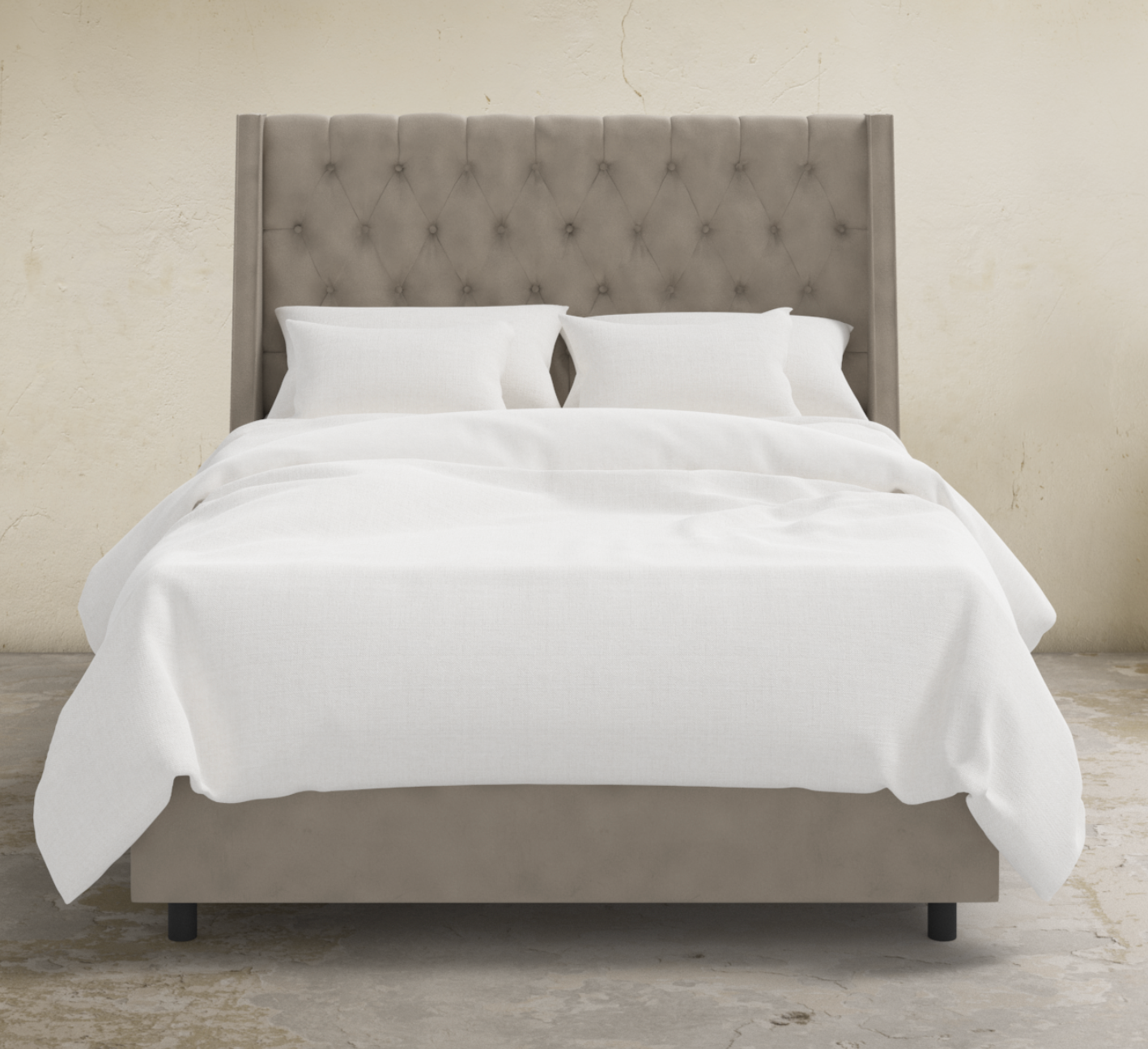 Londyn Tufted Customizable Wingback Bed