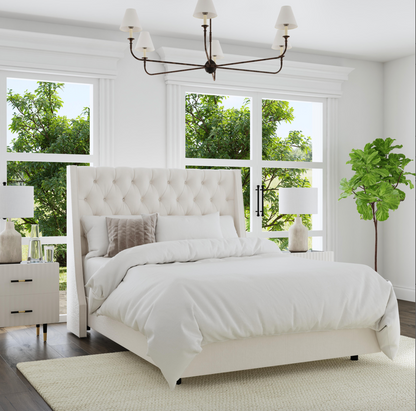 Londyn Tufted Customizable Wingback Bed