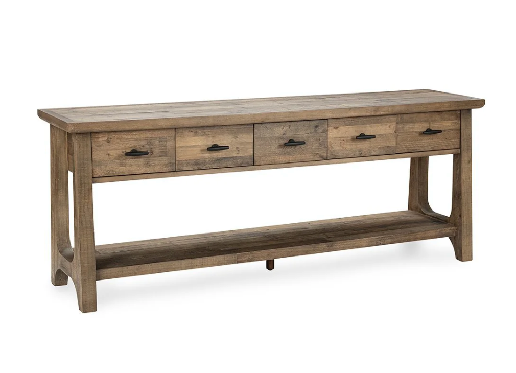 Montauk 82" 5 Drawer Console Table - Reclaimed Pine