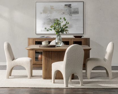 Selena 64" Square Fluted Dining Table - Tawny Oak Brown