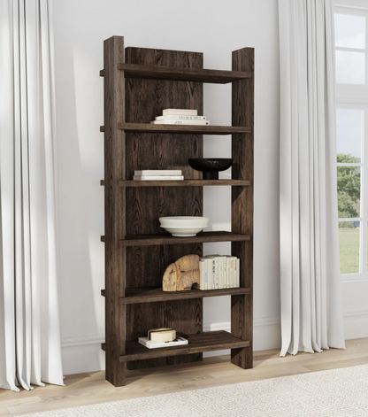 Mogli 46" Six Shelf Open Bookcase - Java