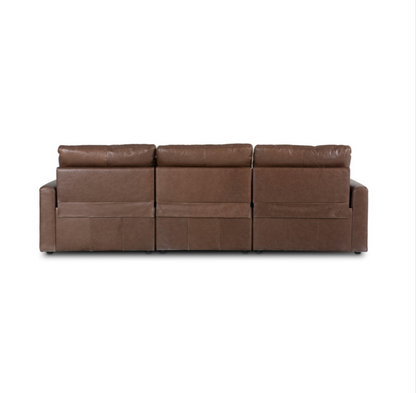 Timothy 111" 3 Cushion Power Reclining Top Grain Leather Sofa - Coco