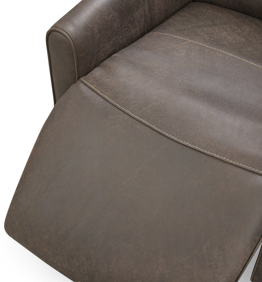 Valkerie 29" Top Grain Leather Power Recliner - Dark Brown