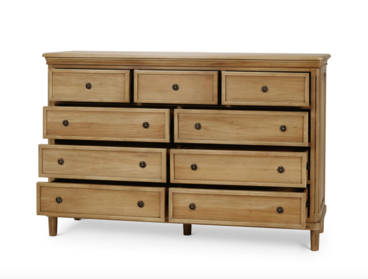 Haywood 72" Mahogany 9 Drawer Dresser - Fruitwood