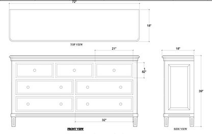 Haywood 72" Mahogany 7 Drawer Dresser - Fruitwood