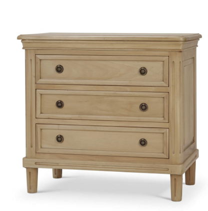 Haywood 34" Mahogany 3 Drawer Nightstand- Fruitwood