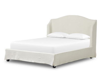 Claire 86" Slipcovered King Bed - Crisp Linen