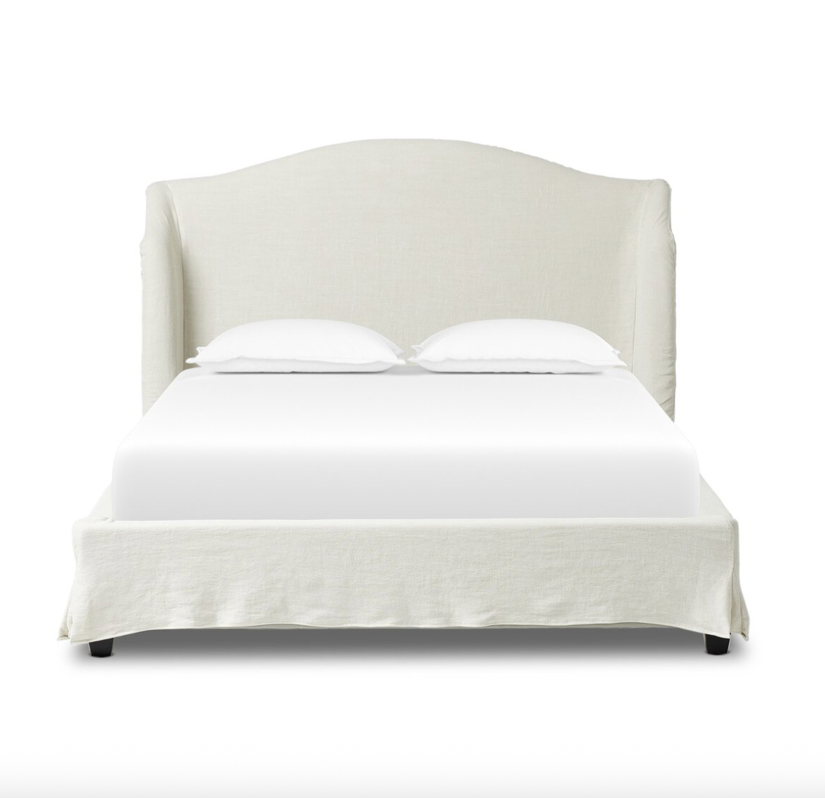 Claire 86" Slipcovered King Bed - Crisp Linen