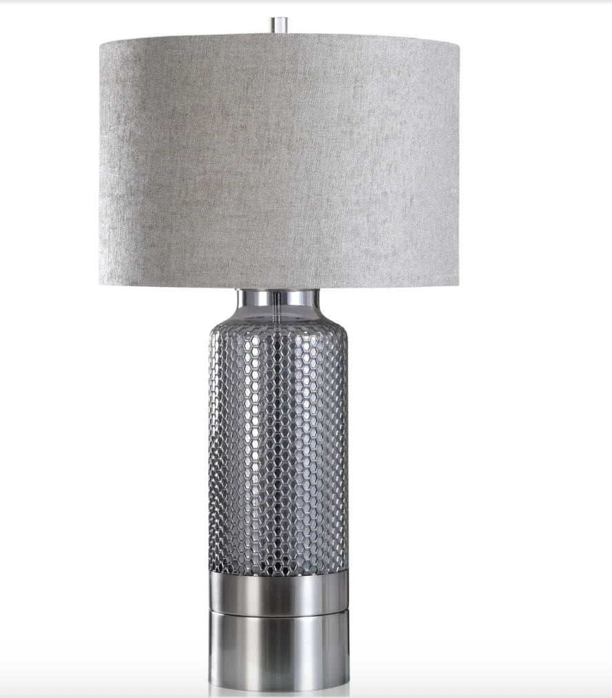 Luna 37" Table Lamp - Charcoal + Pewter
