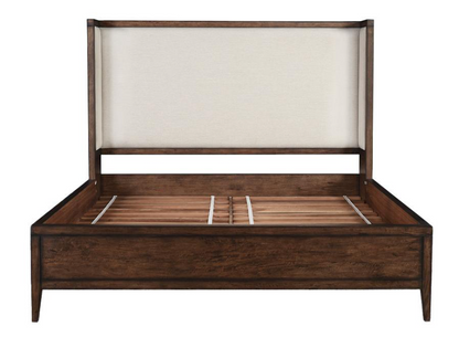 Sussex 65" Queen Bed - Antique Brown + Sand Linen