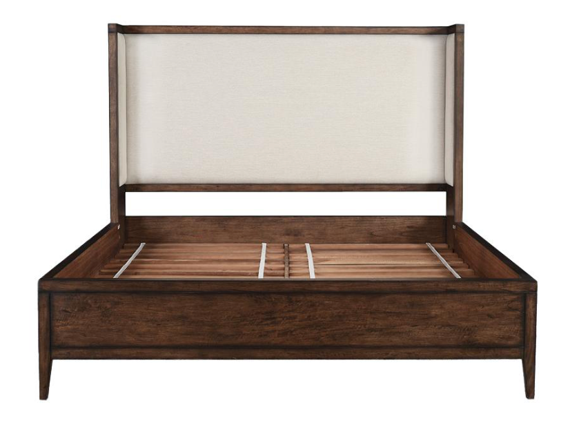 Sussex 65" Queen Bed - Antique Brown + Sand Linen