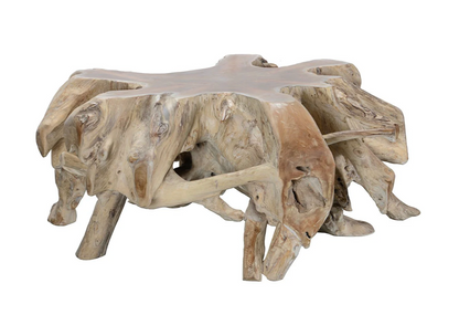 Crete 41" Teak Root Coffee Table - Bleached Natural