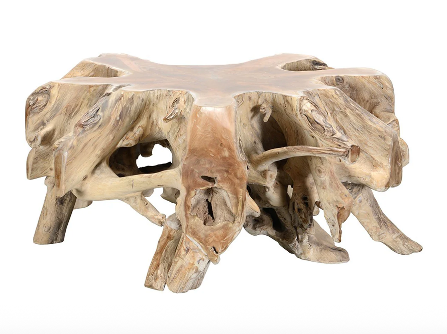 Crete 41" Teak Root Coffee Table - Bleached Natural