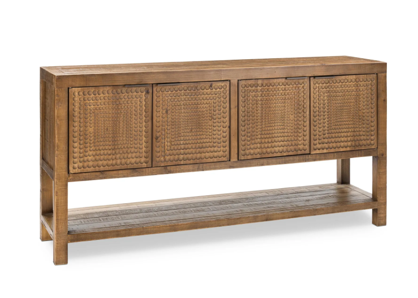 Hera 73" 4 Door Reclaimed Pine Sideboard - Rustic Brown