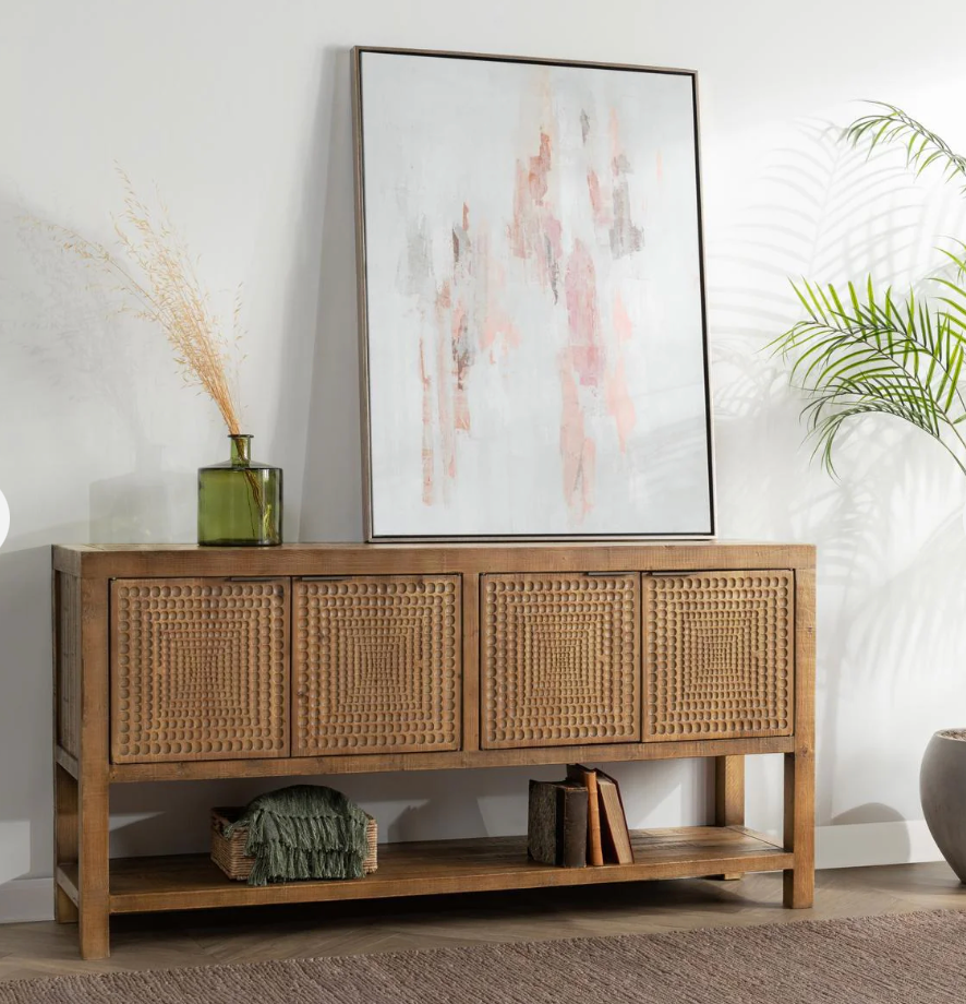 Hera 73" 4 Door Reclaimed Pine Sideboard - Rustic Brown