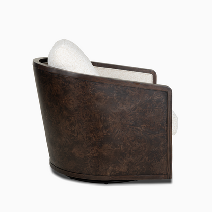 Hana 30" Occasional Swivel Chair- Highland Smoke and Toasted Burl