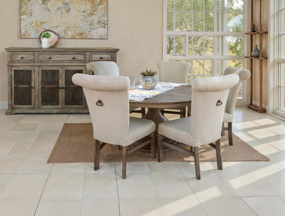 Branson 63" Round Dining Table - Brown Wash