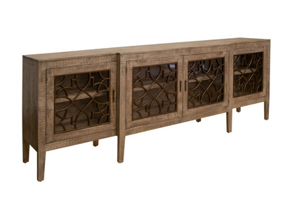 Mandalay 107" Reclaimed Pine 4 Door Sideboard - Light Natural
