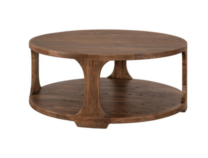Bertram 42" Teak Round Coffee Table - Natural