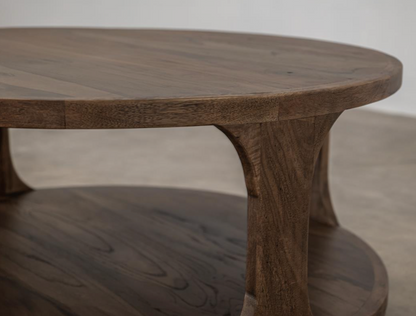 Bertram 42" Teak Round Coffee Table - Natural