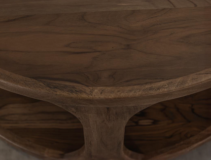 Bertram 42" Teak Round Coffee Table - Natural