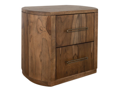 Bertram 29" Teak 2 Drawer Nightstand - Natural
