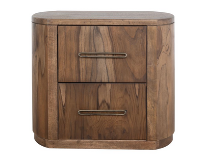 Bertram 29" Teak 2 Drawer Nightstand - Natural