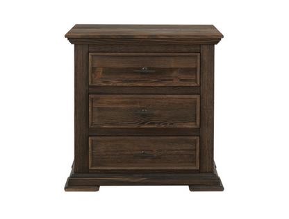 Dothan 30" 3 Drawer Nightstand- Dark Cocoa