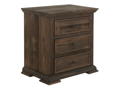 Dothan 30" 3 Drawer Nightstand- Dark Cocoa