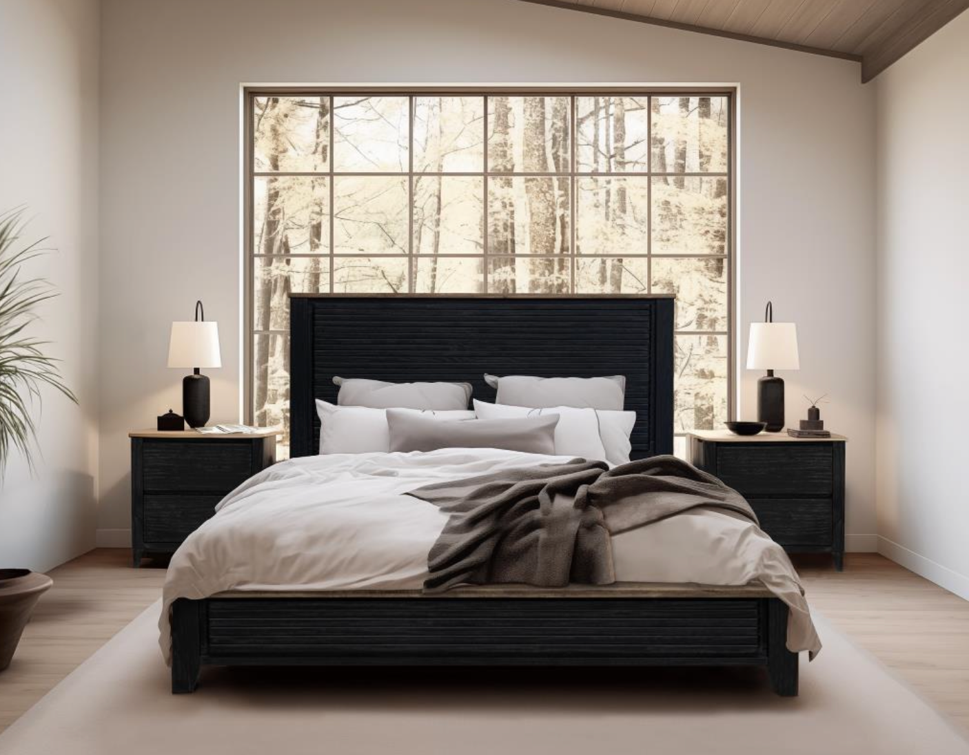 Etowah 84" King Bed - Ebony