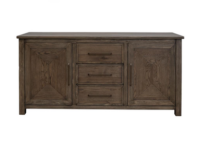 Newton 69" Poplar 3 Drawer Sideboard- Warm Oak