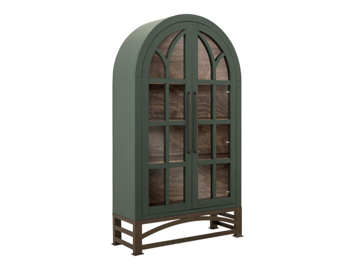 Clarksburg 42" Oval Pine + Glass Cabinet - Sage Green
