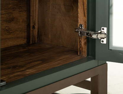 Clarksburg 42" Oval Pine + Glass Cabinet - Sage Green