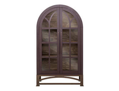 Clarksburg 42" Oval Pine + Glass Cabinet - Mauve