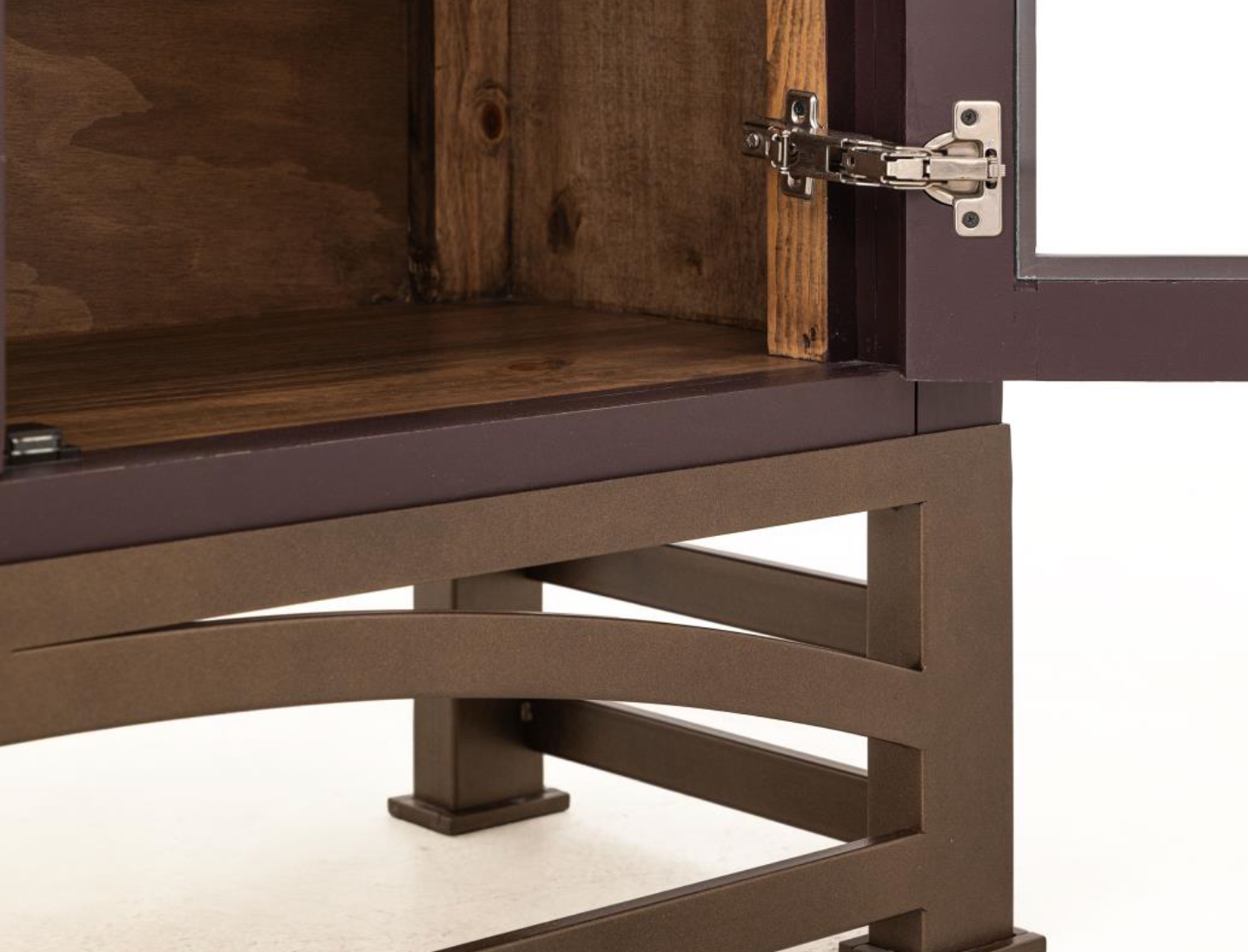 Clarksburg 42" Oval Pine + Glass Cabinet - Mauve