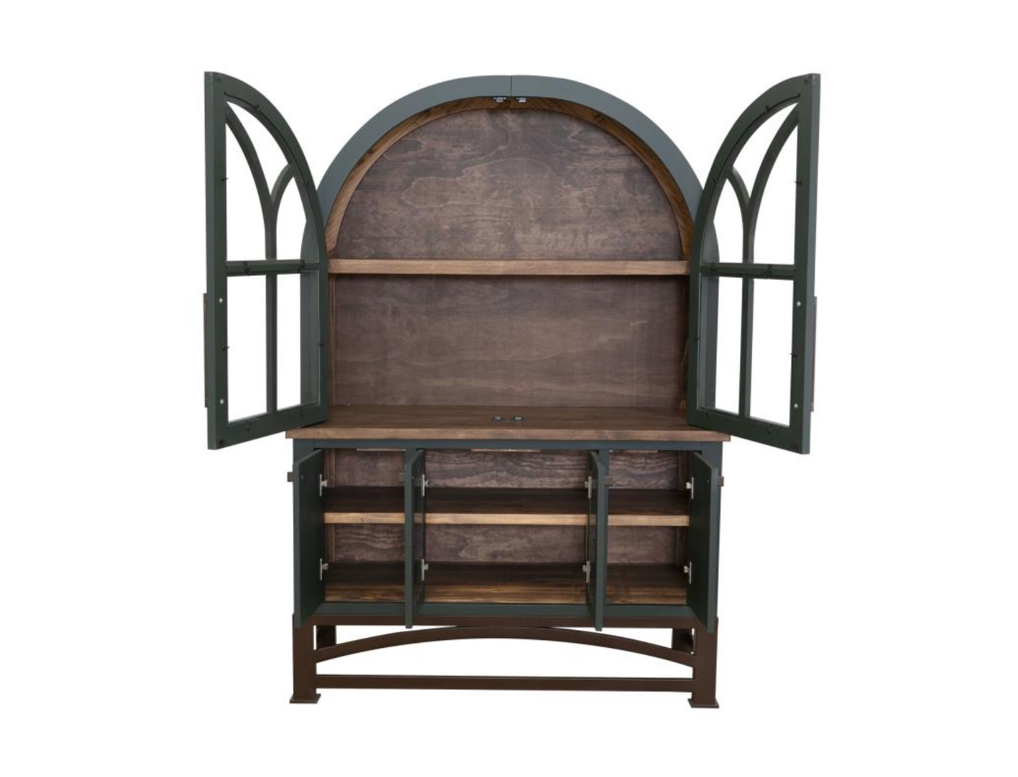 Clarksburg 49" 6 Door Pine + Glass 2 Hutch - Sage Green