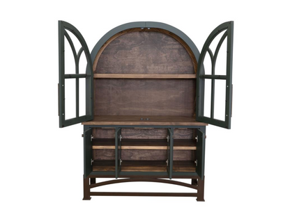 Clarksburg 49" 6 Door Pine + Glass 2 Hutch - Sage Green