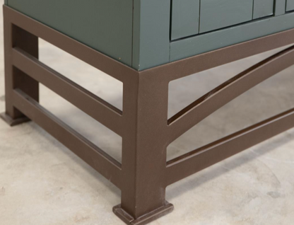 Clarksburg 49" 6 Door Pine + Glass 2 Hutch - Sage Green