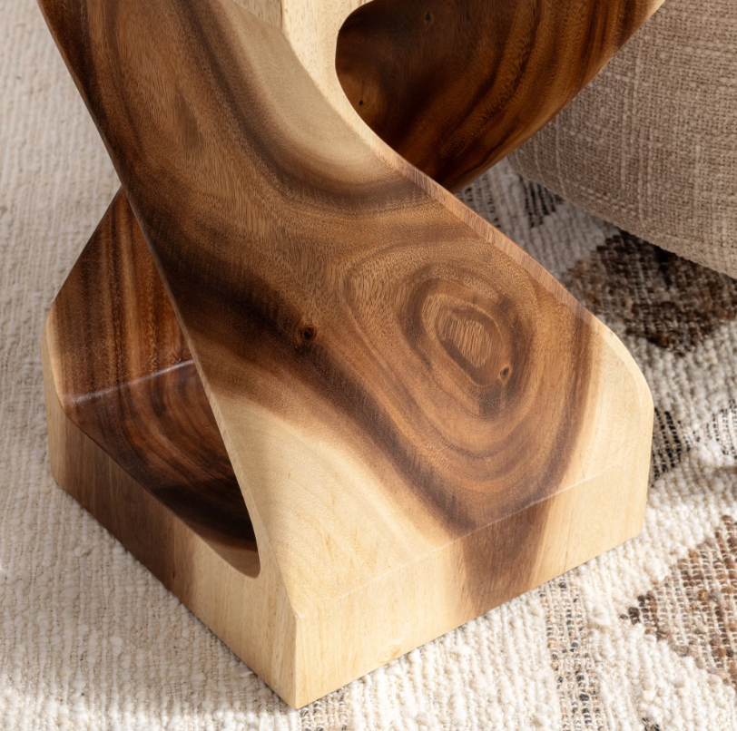 Elia 12" Teak Accent Table - Natural