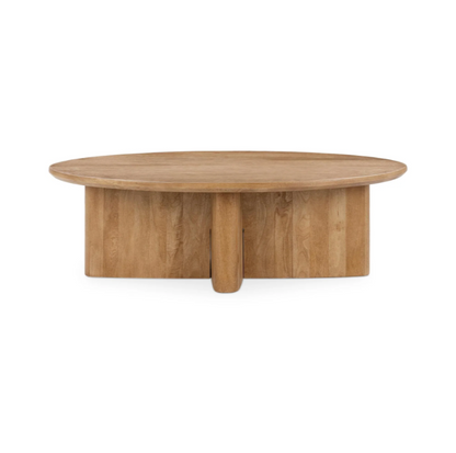 Midlothian 58" Oval Mango Coffee Table - Natural Maple