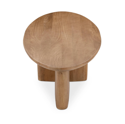 Midlothian 58" Oval Mango Coffee Table - Natural Maple