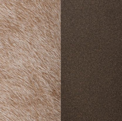 Anders 40" Round Cowhide Ottoman - Canyon Dust