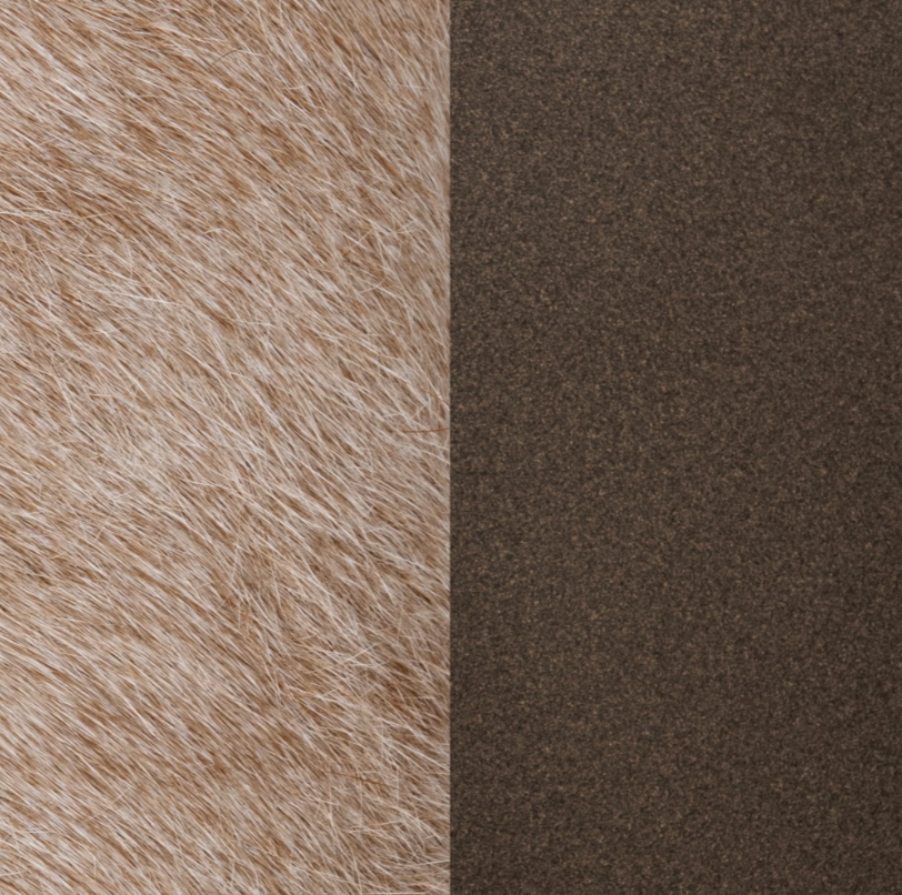 Anders 40" Round Cowhide Ottoman - Canyon Dust