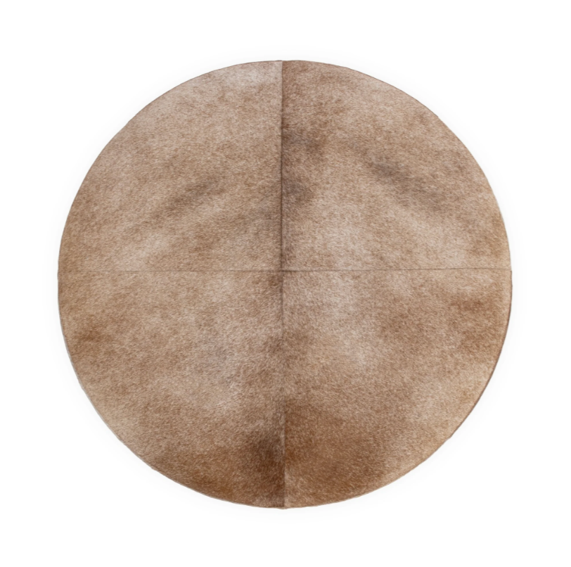 Anders 40" Round Cowhide Ottoman - Canyon Dust