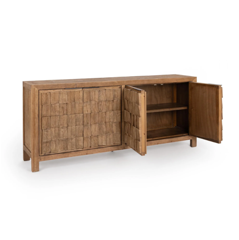 Gracie 86" Reclaimed Pine 4 Door Sideboard - Drifted Sand
