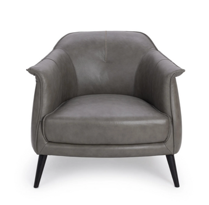 Martin 33" Top Grain Leather Accent Chair - Vienna Stone