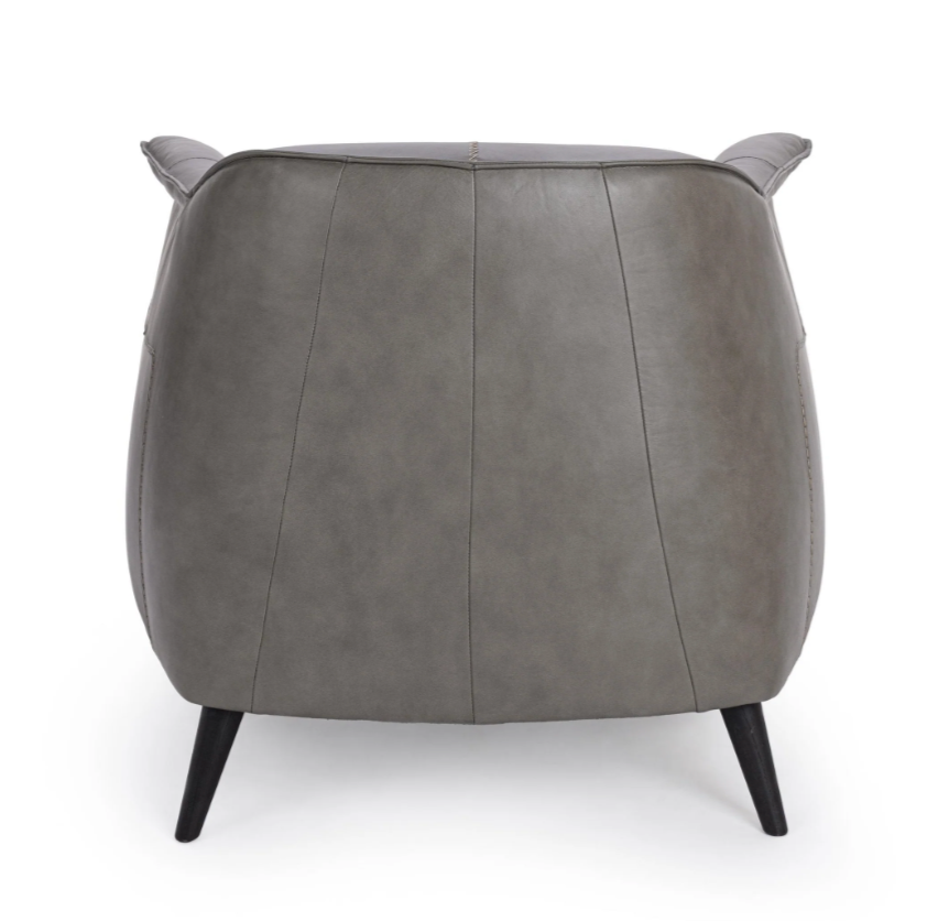 Martin 33" Top Grain Leather Accent Chair - Vienna Stone