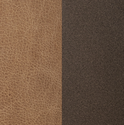 Clark 40" Round Top Grain Leather Ottoman - Chestnut